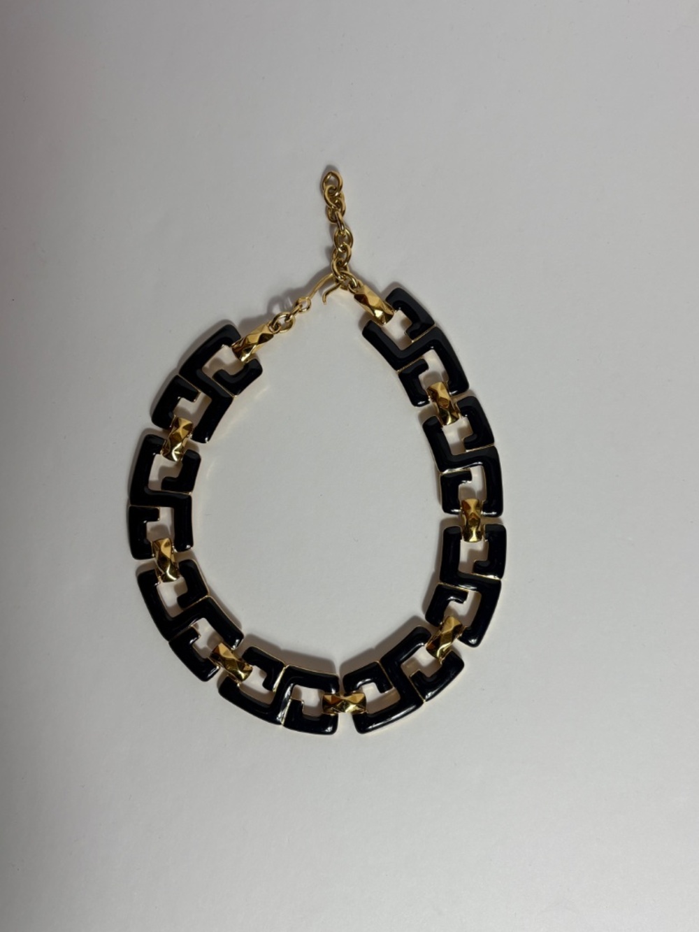 Vintage Monet Chunky Enamel Blue & Gold Tone Necklace